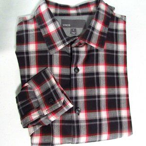 Vince Cotton Plaid Button Down Shirt